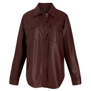 Express Faux Leather Drop Shoulder Oversized Shacket